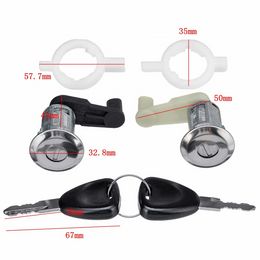 Izquierda+Cilindro de barril de cerradura de la puerta del automóvil derecho con 2 llave para Renault Megane Scenic Clio Master OE 7701468981 7701468982