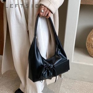 Linkside Fi Pockets Design Leather Tote Bag voor vrouwen 2023 TEN Vrouwelijke eenvoudige schoudertas Onderarmzakken Handtassen L1O7#