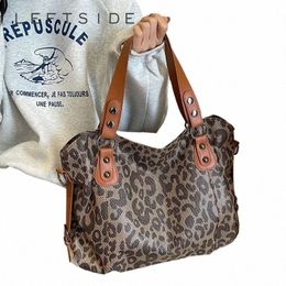 Sac à bandoulière pour le léopard pour femmes pour femmes pu en cuir Pu Femme 2023 Hiver Trend Fi Fi Crossbody Bag Big Handbags V2PC #