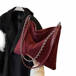 Bolsos de hombro de color sólido de lema retro izquierdo para mujer Bag 2023 Winter PU Leather Lady Bolsos y carteras de cadena vintage k6zn#