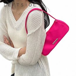 Linkside kleine nyl schoudertassen voor vrouwen 2023 winter vrouwelijke retro solide colorunderarm tas dame eenvoudige handtassen en portemonnees g5sd#