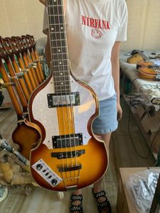 Lefty Hofner BB2 Bass Guitar Violin Body Shape Left Handed-Bass topkwaliteit HCT Bajo ontworpen in Duits Crafed in China