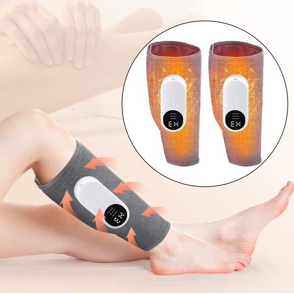 Masseur de jambes Compression d'air pour la circulation sanguine et le soulagement de la douleur Pressothérapie Pétrissage électrique Airbag Massage enveloppement de mollet240227