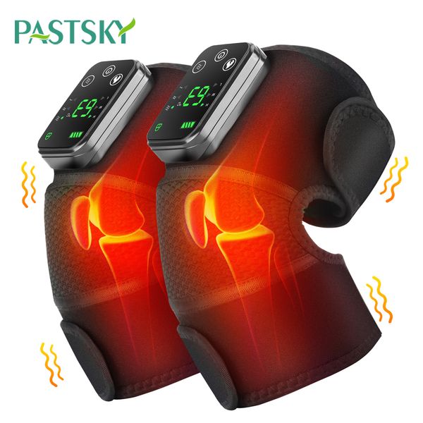 Masseur de jambes 1 paire chauffante masseur de genou thérapie thermique de vibration pour le massage de l'arthrite de l'épaule soulagement de la douleur articulaire attelle d'enveloppement chaud 230728