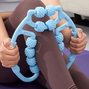 Masseur de jambes pince de jambe annulaire masseur relaxant barre de rouleau de jambe en plastique Yoga masseur à quatre roues pince de jambe annulaire 230419