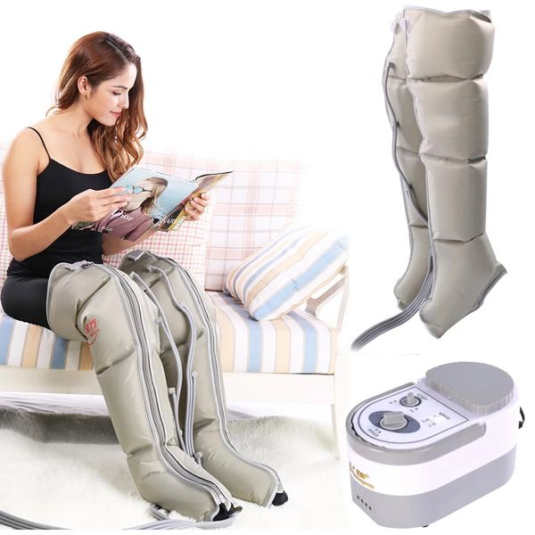 Masseurs de jambes Masseur de jambe de Compression d'air électrique enveloppe de jambe Machine de Massage de mollet de chevilles de pied favorisent la Circulation sanguine soulagent la Fatigue de la douleur 231204