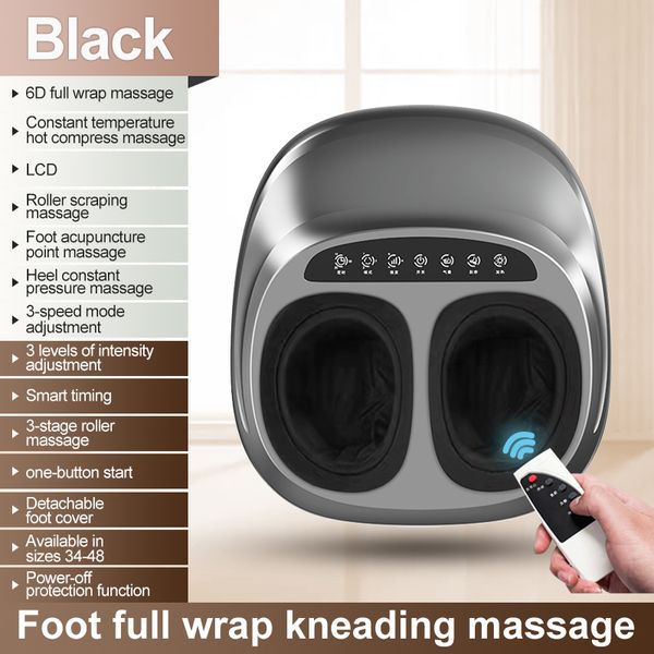 Masseurs de jambes Machine de Massage des pieds électrique Shiatsu compression d'air à pétrir en profondeur pour les soins de santé thérapie de chauffage infrarouge massage Anti-stress 230828