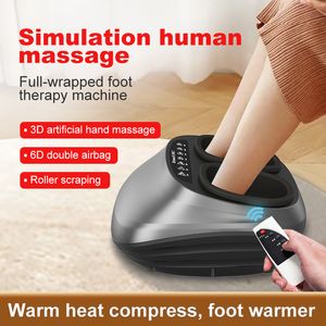 Leg Massagers Elektrische voet Massager Verwarmingstherapie Shiatsu Deep Kneading Roller Airbag Massagemachine Relief Chronische pijnspierspanning 230419