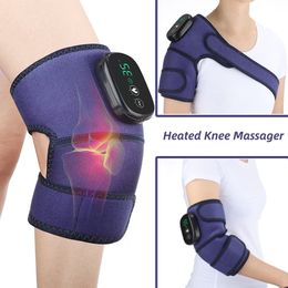 Leg Massagers Elektrische knie Massager USB Verwarming Vibratie Infrarood Compress Therapie Elleboog Schoudermassagekussen voor gewrichtspijn Relief 230505