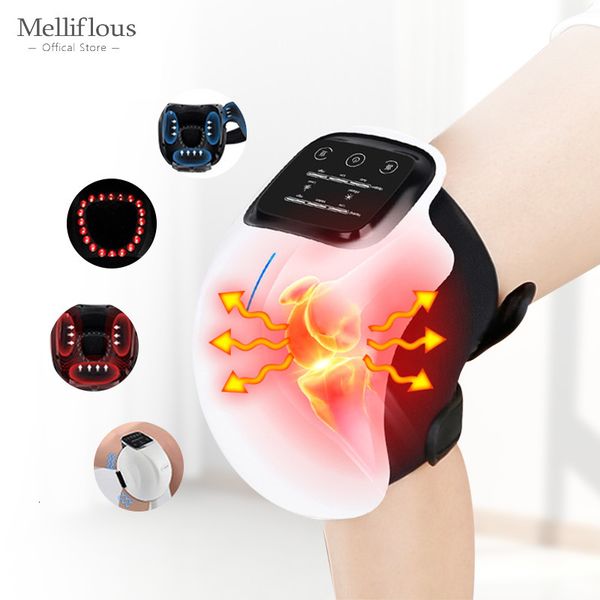 Masseur de jambes Masseur de genou avec chaleur et pétrissage pour soulagement de la douleur Affichage LED rechargeable Arthrite Outil de vibration chauffé infrarouge 230718