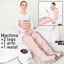 Masajeadores de piernas Syeosye 3 modos Compresión de aire Masajeador de piernas Cámaras Pie Brazo Cintura Terapia Envoltura neumática Relajación Dolor Presoterapia Jambe 230614