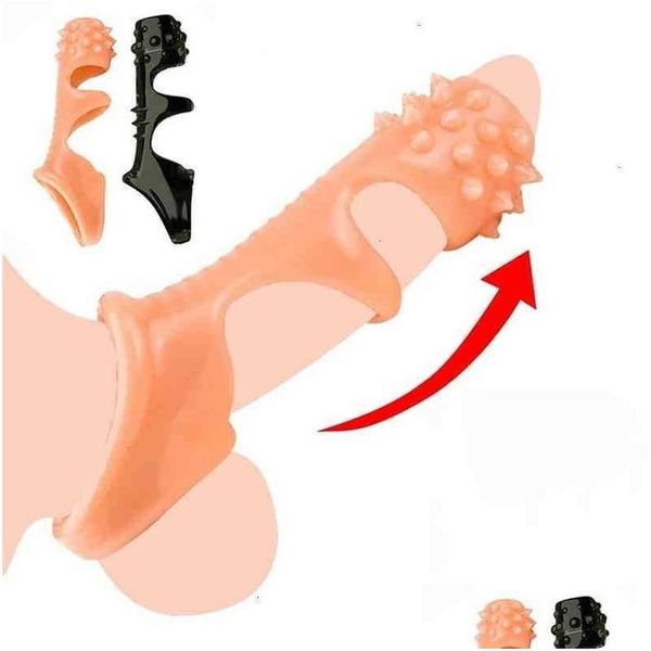 Masajeadores de piernas Juguete Masr Anillos de pene reutilizables Manga Enhancer Adt para hombres Delay Lock Sperm Íntimo Tienda erótica Sin vibrador Drop Deliver Dhrr0