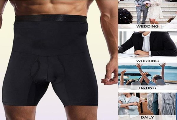 Leg Shaper Hommes corps Shaper ventre contrôle Shorts Shapewear ventre ceinture Boxer slips taille haute sous-vêtements amincissants jambe Compression 1598429