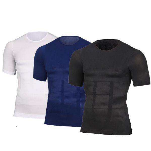 Leg Shaper Hommes Minceur Shaper Posture Gilet Hommes Compression T-shirt Musculation Graisse Brûler Poitrine Ventre Chemise Slim Séchage Rapide Sous Chemise 230925