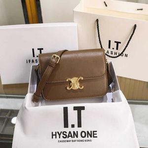 Legal Copy Deisgner Celinss Bags online shop Echte leren tas voor dames in 2023 nieuwe Triumphal Arch dames high-end box tofu modieuze niche one shoulder crossbo