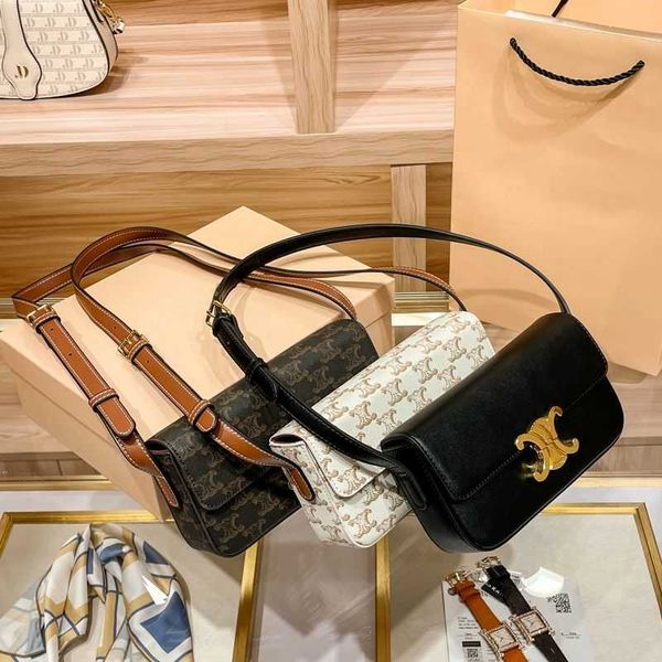 Copie légale Deisgner Celinss Sacs boutique en ligne Hong Kong IT Sac pour femme 2023 Nouvel arc de triomphe sous les bras en cuir véritable bandoulière simple bandoulière mode Versa