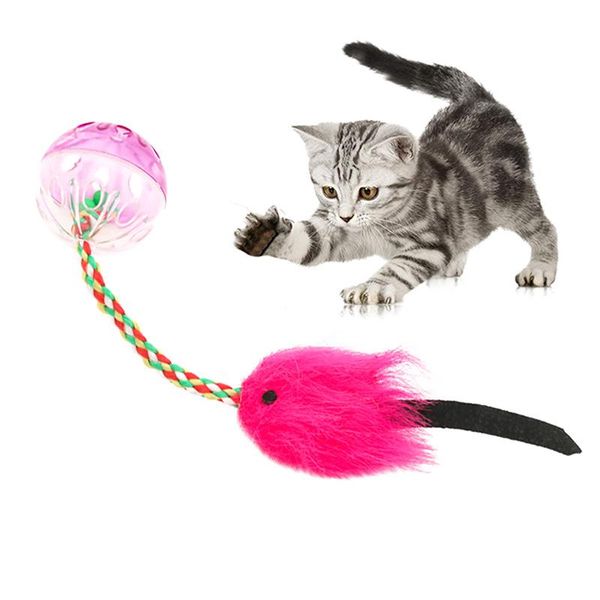 Legendog 1pc chat jouet petite cloche boule poisson décor chat jouet interactif chaton jouets pour chat fournitures pour animaux de compagnie couleur aléatoire