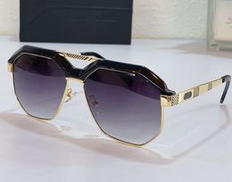 Legends 9092 Zwart Goud / Grijs Gradiënt Zonnebril Sonnenbrille Gafa de Sol Unisex Mode Zonnebril UV400 Bescherming Eyewear met Case