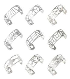 Brangles de légenstar pour femmes bracelets coiffe en acier inoxydable creux bijoux manchette féminine bracelet argent pulseiras1591572