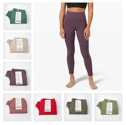 Leggings 2023 Vêtements de yoga LL pantalons de yoga taille haute flexibles hanches levées leggings de fitness push-up pour femmes entraînement de course 22 couleurs 3XL