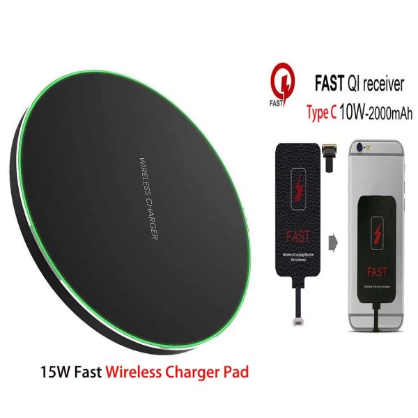 Leggings 25W Qi Wireless Charger Receiver Kit pour iPhone 6 7 Plus 5S Micro USB Type C Universal Fast Wireless Charge pour Samsung Xiaomi