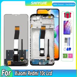 Leggings 6.71 "Affichage original pour Xiaomi Redmi 10C LCD TOCT Screen Digitizer Assembly pour Redmi 10C 220333QBI Affichage LCD avec cadre