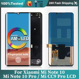 LEGGINGS AMOLED LCD pour Xiaomi Mi Note 10 LCD Affichage Digizer Assembly pour Xiaomi Mi CC9 Pro Affichage MI Note 10 Pro Écran tactile LCD