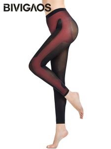 leggings bivigaos vrouwen ultradunne body shapers leggings 3 fase druk slapen broek zwart sexy afslanken pyjama leggings shapewear