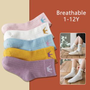 Leggings Children Chaussettes pour grandes filles 5 paires / lot 112y Teen Kids Soft Solid Anklet Cotton Braves Baby Girls Baby Girls Spring Automne