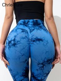 Leggings CHRLEISURE Leggings TieDye sans couture femmes Fitness Push Up taille haute Leggins sport élastique gymnastique jambières d'exercices femme