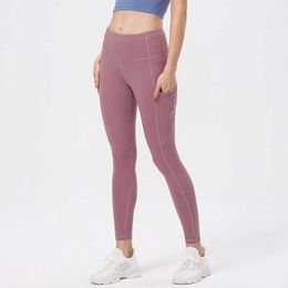 Leggings Vêtements Yogaworld Femmes Taille Haute Yoga Serré 7/8 Pantalon Pad Fitness filles joggers Course Vitesse Sec Noir Gris Violet Bleu Spandexkj84