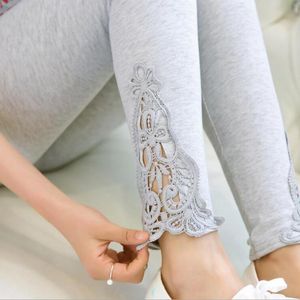 Leggings Leggings Feminino Workout Lace Crochet Modal Cotton Dunne groot formaat 7xl 6xl 5xl XS Legins Black Navy Pink Purple For Women