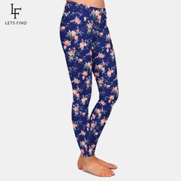 Letsfind – Leggings imprimés de belles fleurs pour femmes, pantalons à la mode, taille haute, confortables, Slim, nouvelle collection 2020
