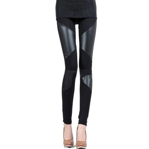 Leggings New Slim Fit Women Leggings Splicing Sexy Stretch Stripe Leggins Cotton Faux Legging Legging