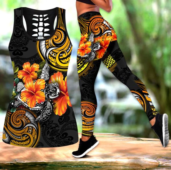 Leggings Pohnpei Amazing Polynesian Turtle Hibiscus 3D partout le legging Top Sexy Elastic Femed Skinny Leggings DDK32