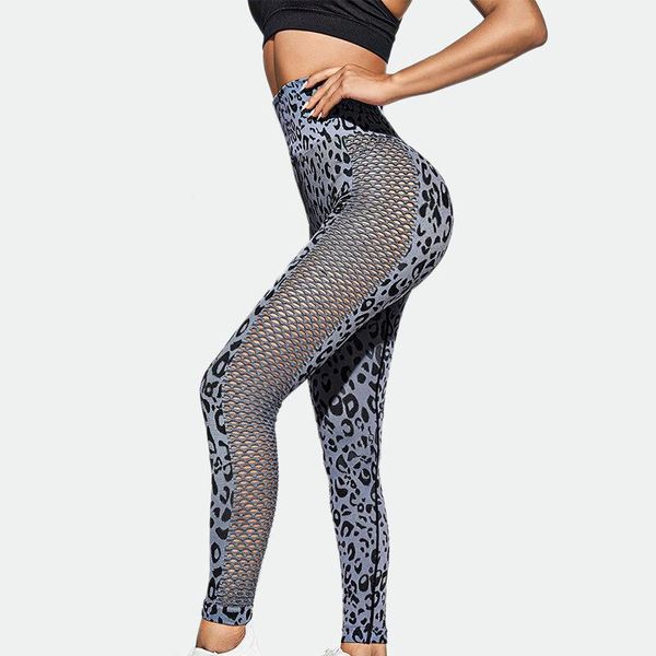 Leggings SALSPOR imprimé léopard Leggings creux femmes hanche Fitness gymnase fesses ascenseurs taille haute Legging pantalon respirant