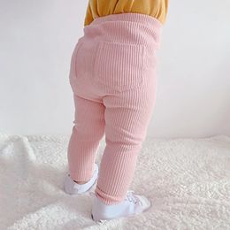 Leggings Medias Baby Girls Pantalones de algodón 2023 Primavera Otoño Moda para niños Pantalones largos sólidos para niños 231018