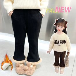 Leggings Medias Bebés Niñas Pantalones de lana Niños Espesar Pantalón cálido Pantalones de corte de bota para niños 2023 Otoño Invierno Ropa para todo partido para niños Casual 231215