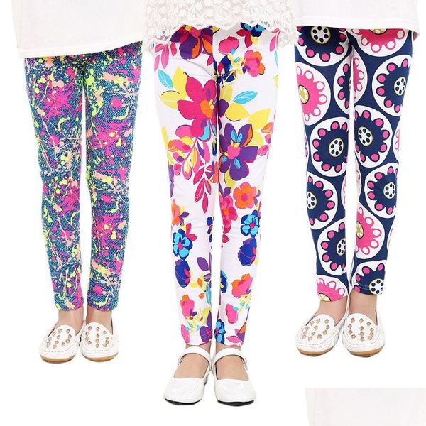 Leggings medias Niños 33 colores Baby Girl Girls Harmer Kids Flores Pantalones de impresión 50-55-60-65 M1913 Drop entrega de maternidad DHNMZ