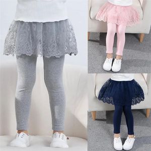 Leggings Collants coton bébé filles Leggings dentelle princesse jupe-pantalon printemps automne enfants jupe mince pantalon pour 2-7 ans enfants vêtements KF033 231005