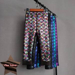 Leggings Medias Niñas Otoño Invierno Bebé Niña Plus Terciopelo Pantalones Cálidos Niños Colorido Sirena Ropa para niños 221203