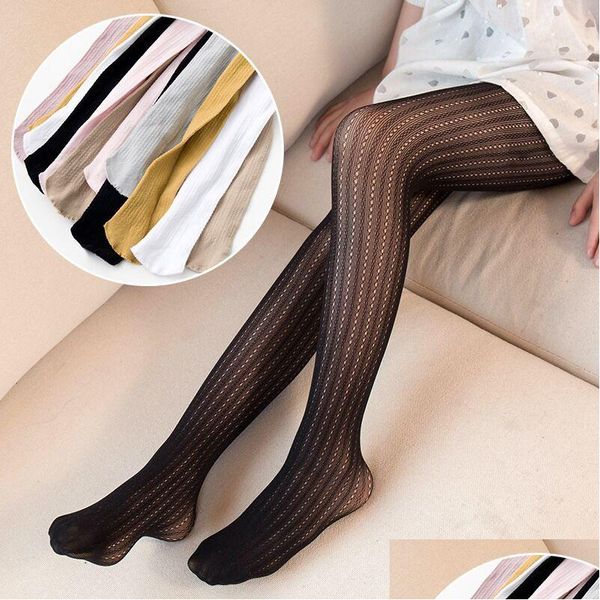 Leggings Medias Niñas Agujero Apretado Verano Nuevos Niños Hollow Sweet Knitting Dance Princess Pantyhose Bottom A3955 Drop Entrega Baby Matern Dhrvh