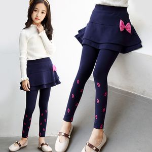 Leggings Tights Girls Skirt-Pants Spring Autumn Children Legging Print Cake Skirts Fashion Girls Clothes Kids Trousers 4 6 7 8 10 12 Years 230223