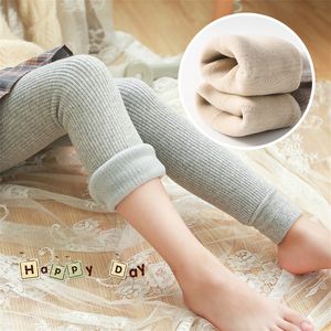 Leggings panty's meisjes winter leggings plus fluweel verdikte broek kinderen kasjmier broeken buitenkleding slanke warme baby kinderen elastische taille broek 230223