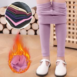 Leggings Collants Plus Mignon Enfants Pantalon Couleur Automne Soild Fond Fond Lapin Épais Coton Partie Chaude Hiver Enfants Bébé Filles 230828