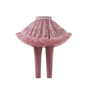 Leggings collants pantalon les filles utilisent la jupe à paillettes en maille jupe ggings pour un pantalon tutu pour tout-petit avec des leggings en velours épais pour les enfants pendant 2 à 8 ans WX5.29
