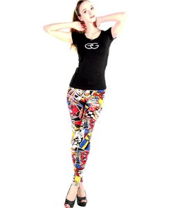 Leggings Venta al por mayor Venta caliente 2017 Leggings de Mujer Super Girl Lindo Libro Impreso Leggings Primavera Verano Moda Casual Calzas Mujer Leggins