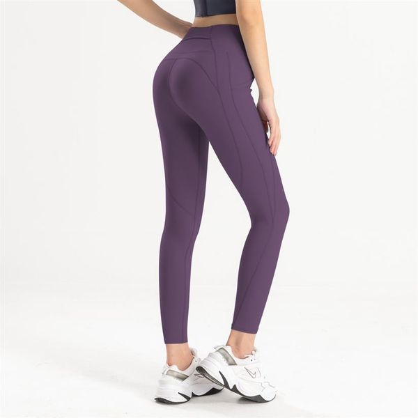 Leggings Mujeres Diseñador Pantalones de chándal de lujo Pantalones de yoga Fitness Ejercicio Mat Mate Desnudo Bolsillo lateral Melocotón Medias de cadera Sheer Joggers Se271n