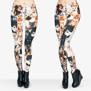 Leggings vrouwen grappig verschillende schattige katten geprinte leggings vrouwelijke fitness spandex uitgerekte leggin pant