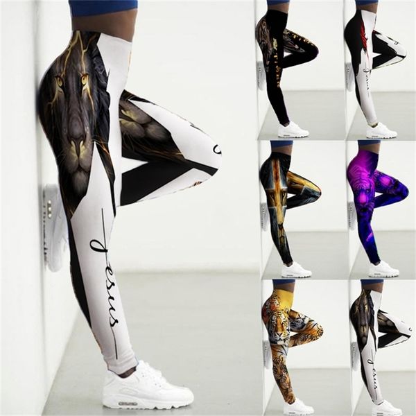 Leggings femmes taille haute 3D tigre imprimé pantalons de yoga collants vêtements de sport animaux jambières d'exercices Fitness Leggins dames Legins 220812